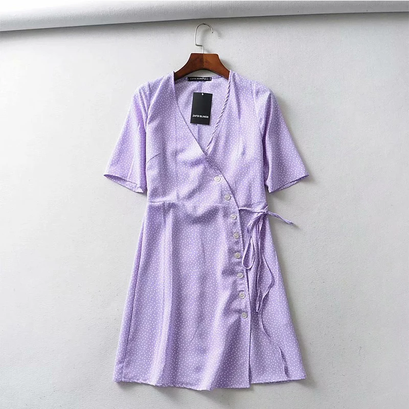 

Women's Clothing Dress 2019 Cotton Button Decorative Lace Wrap Dress Ms Summer Street Sexy Slim Fit Temperament Clothing