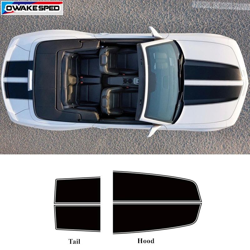  Racing Sport Stripes Creative Auto Hood Tail Decor Sticker Car Styling Vinyl Decal For Chevrolet Ca