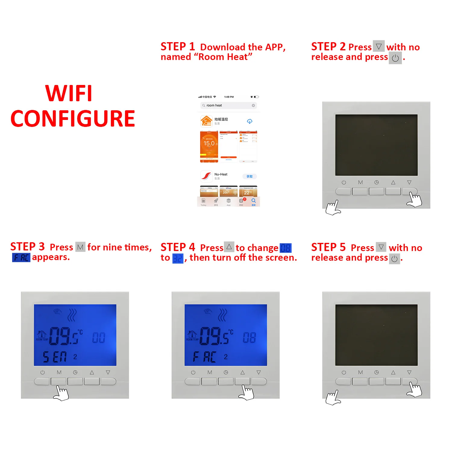 Термостат для газового бойлера с Wi Fi и ручным управлением энергосберегающий