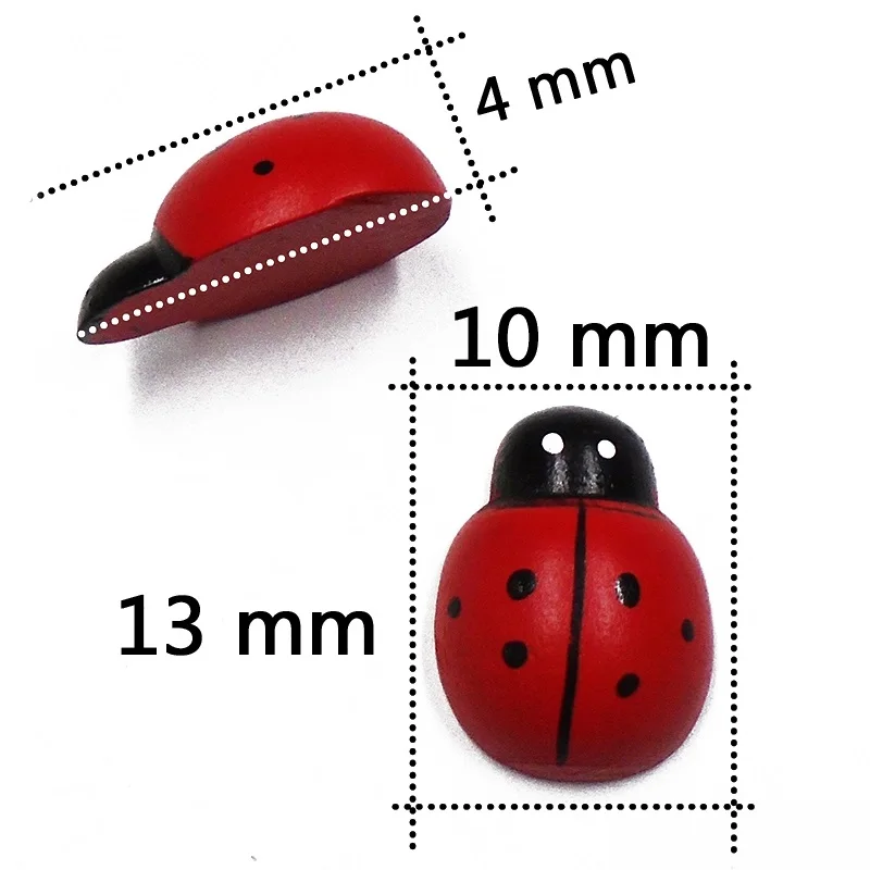 ZIEENE 10 шт. 50 шт. красная роспись Божья коровка деревянные пуговицы для шитья Скрапбукинг поделки ручной работы деревянные нашивки для детей DIY 11-32 мм