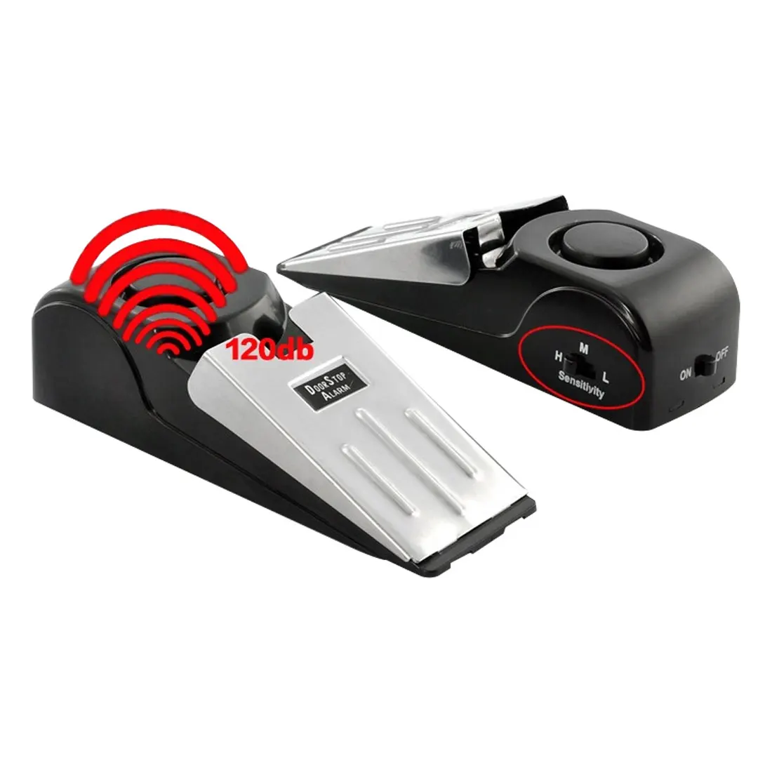 

Wireless Vibration Triggered Home Wedge Shaped Stopper Alert Security System Door Stop Alarm Block Blocking System