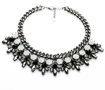 

Bulk Price New Style of the Hottest Wholesale Resin Glass Acrylic Plant Shiny silver color ColorChoker Necklace