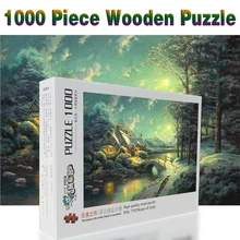 Рождество лунный свет головоломки 1000 шт. взрослых головоломка деревянная мозаика, анимированная головоломки для детей Обучающие игрушки, подарки