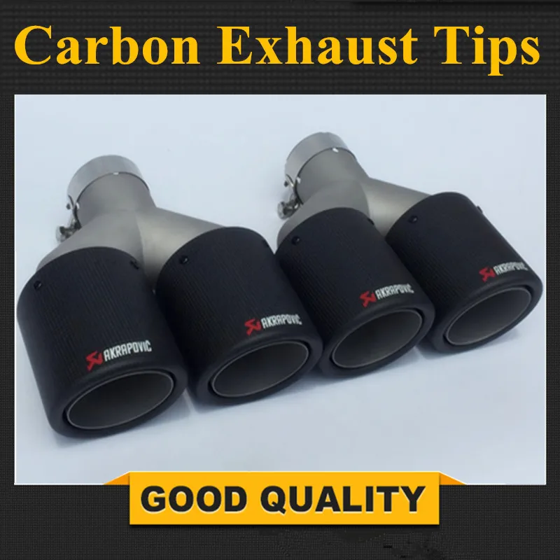 

Twin Outlet Akrapovic Carbon Fiber Exhaust End Tips Car Exhaust Muffler pipe For BMW/Audi/Honda/Toyota/Mazda/Lexus Accessories