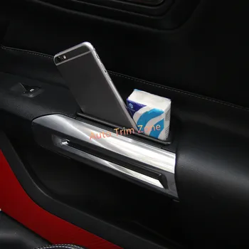 

2PCS Plastic Black Interior Front Door Storage Box For Ford Mustang 2015-2017