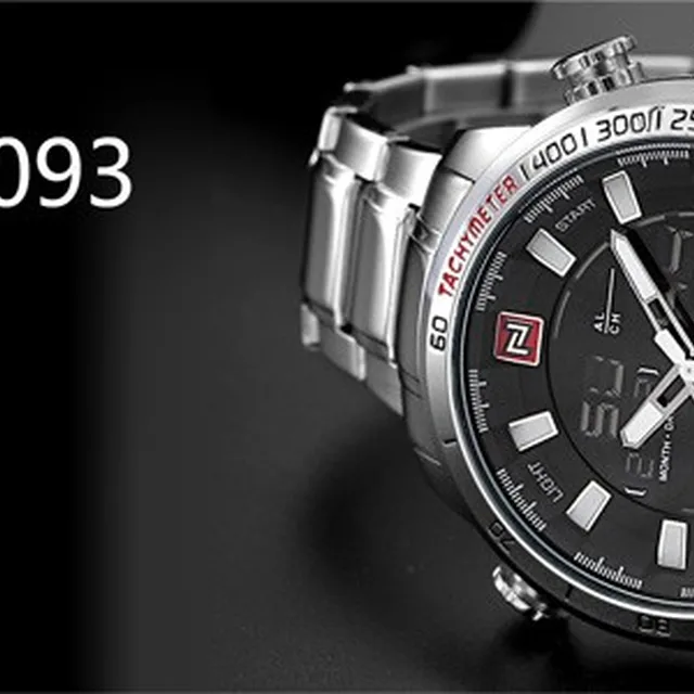 NAVIFORCE Top Brand mężczyźni Military Sport zegarki męskie LED Analog cyfrowy zegarek męski stal kwarcowy zegar Relogio męski 9093 tanie i dobre opinie Quartz Wristwatches Auto Date Complete Calendar Shock Resistant Week Display Water Resistant Stop Watch Back Light Chronograph Multiple Time Zone LED display Alarm NAVIFORCE Top Brand mężczyźni Military Sport zegarki męskie LED Analog cyfrowy zegarek męski stal kwarcowy zegar Relogio męski 9093 tanie i dobre opinie Quartz Wristwatches Auto Date Complete Calendar Shock Resistant Week Display Water Resistant Stop Watch Back Light Chronograph Multiple Time Zone LED display Alarm