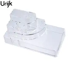 Urijk Delicate Clear Fashion Makeup Organizer Storage Box Jewelry Container Organizer For Cosmetic Storage Box Case 17×9.2×6.6cm