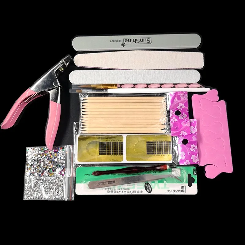 Инструмент для дизайна ногтей маникюрный набор акриловая пудра полировальная бумага кисть отделитель пальцев набор для стрижки ногтей QS888