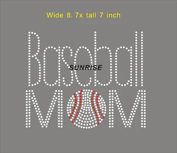 

20pcs baseball mom customized design hot fix motif, iron on transfer motif, hot fix rhinestone motif High quality
