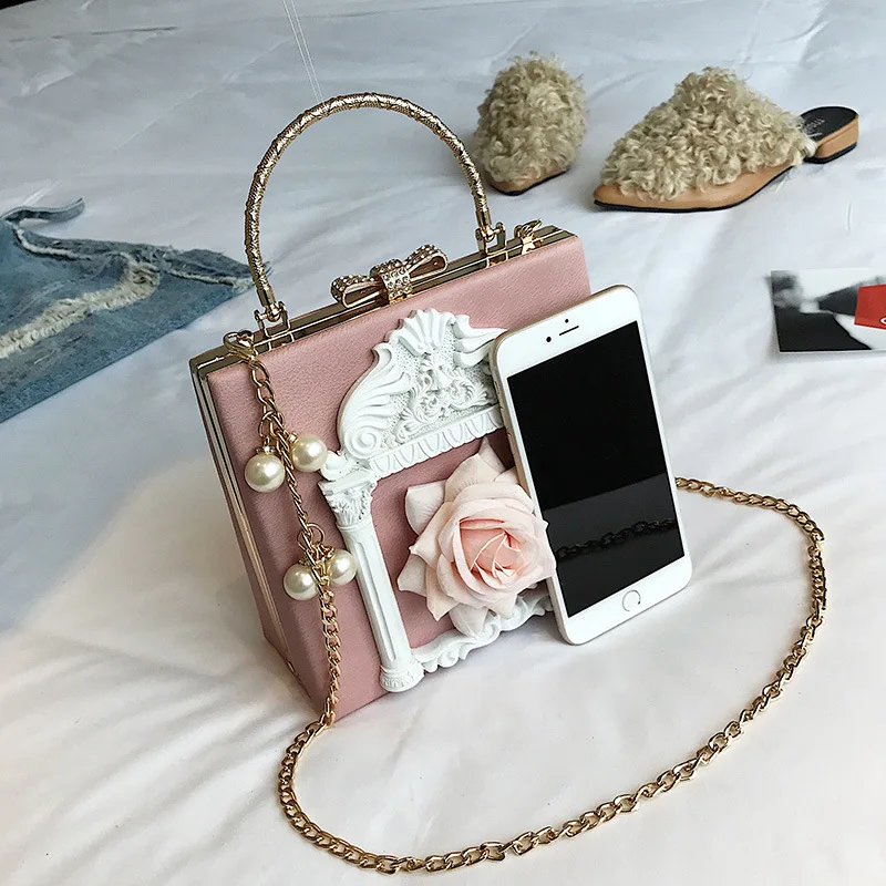 Embossed Flowers Women Handbags Luxury Rose Chain Lady Leather Shoulder Bag Evening Party Female Travel Crossbody SS3529 (1)