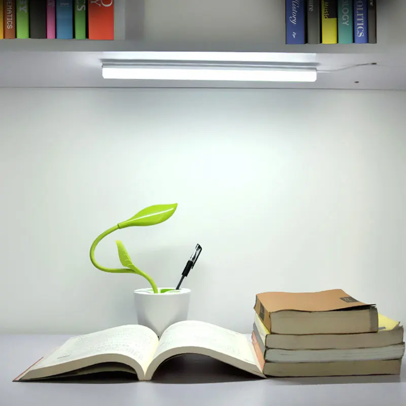 USB под шкаф свет 35 см светодиодный бар свет алюминиевый настольный светильник для учебы книга для чтения свет кухня освещение для шкафа для ПК