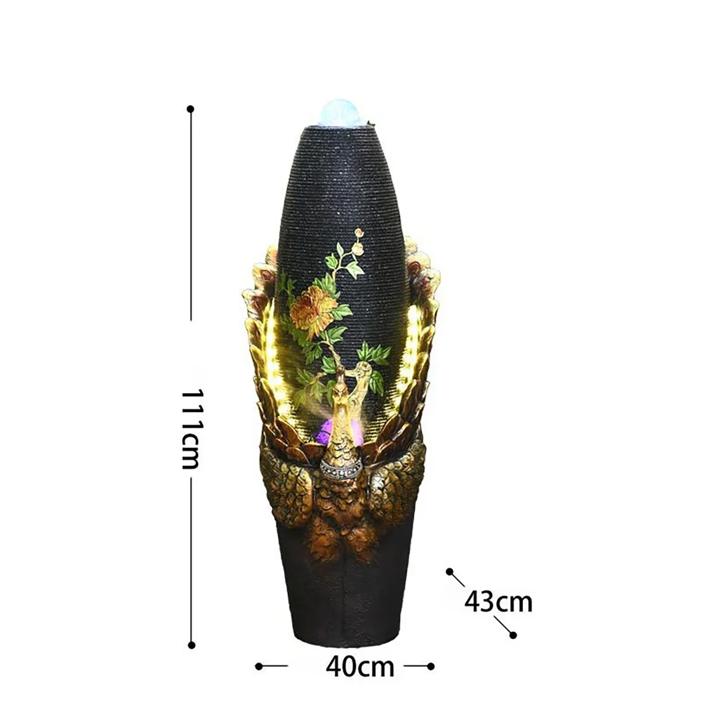 Большой свадебный отель для дома, комнаты, офиса, воды Феникс Павлин фонтан цветочный горшок увлажнитель счастливый пейзаж украшение аквариум XL