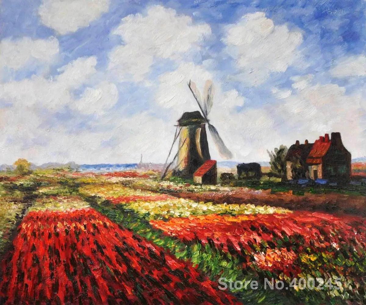 Claude Monet art collection Tulip Field with the Rijnsburg