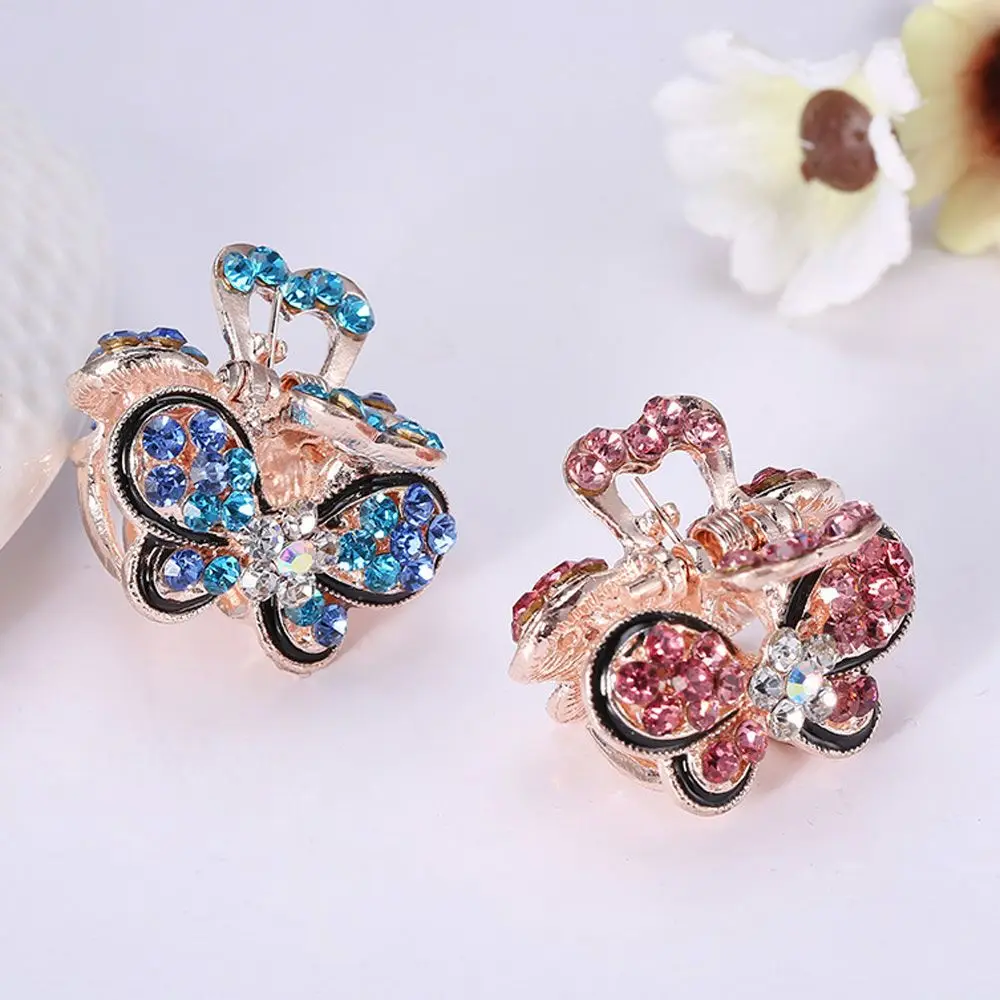 1 Pc Butterfly Crystal Hair Claws Clips Pins For Women Girls Vintage Headwear Rhinestone Hairpins Barrette Jewelry Accessories