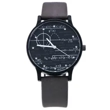 Fashion Design Unisex Watch Men Women Leather Strap Function Equation Pattern Casual Quartz Wristwatch Students Elegant Clock Fashion Design Unisex Watch Men Women Leather Strap Function Equation Pattern Casual Quartz Wristwatch Students Elegant Clock