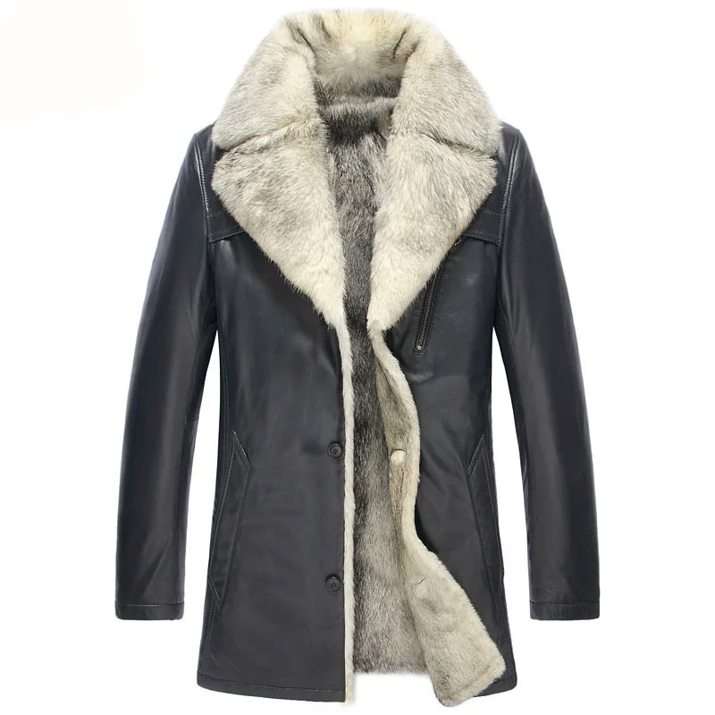 6xl fashion winter genuine leather outerwear luxury white vintage fur ...