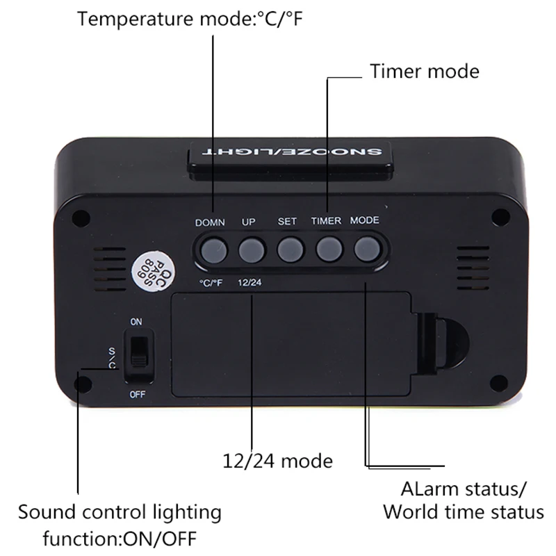 Цифровые светодиодные будильники, студенческие часы с будильником недели, часы с термометром, электронные настольные часы с календарем и ЖК-дисплеем, настольный таймер