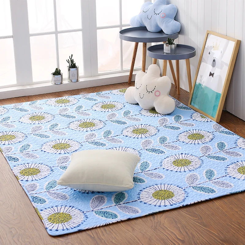 

Infant Shining Tatami Play Mat Nordic Cotton Carpet Kid's Puzzle Exercise Play Mat Living Room Bedroom Rug Machine Washable