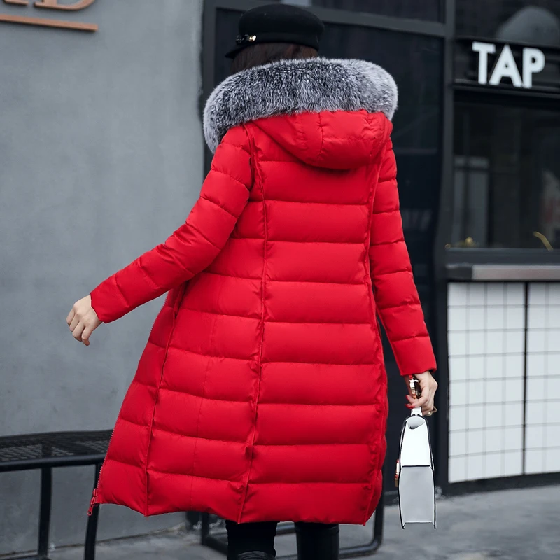 With fur hooded Woman Winter Jacket Women's Coat Plus Size 3XL Padded long Parka Outwear for women Jaquata Feminina Inverno