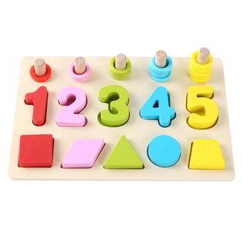 

Kids Montessori Math Toys Digital Pairing Learning Preschool Counting Board Kids Educational Wooden Toys for Children Gift