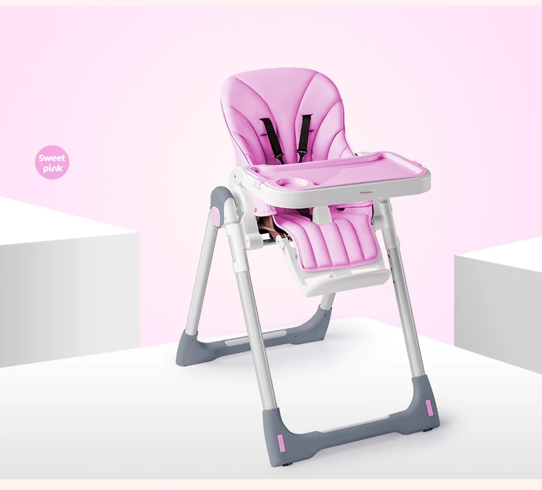 W12 детское кресло портативное детское сиденье для мебели Регулируемый складной стул многофункциональный регулируемый детский стул - Цвет: Sweet pink