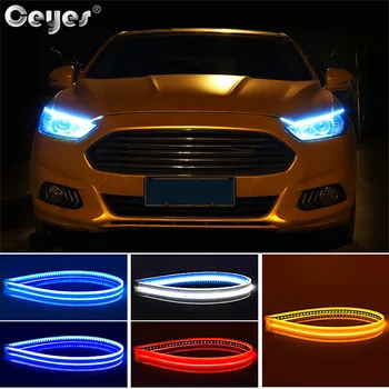 

Ceyes Car Styling DRL Daytime Running Light Accessories Flexible Soft Tube Guide Car LED Strip White Blue Red Turn Signal Yellow