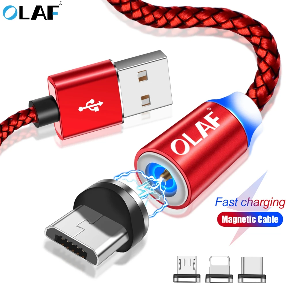 

OLAF Magnetic Charger Micro USB Type C Cable Fast Charging Magnet Microusb Magnetic USB Cable For iPhone Samsung Xiaomi Huawei