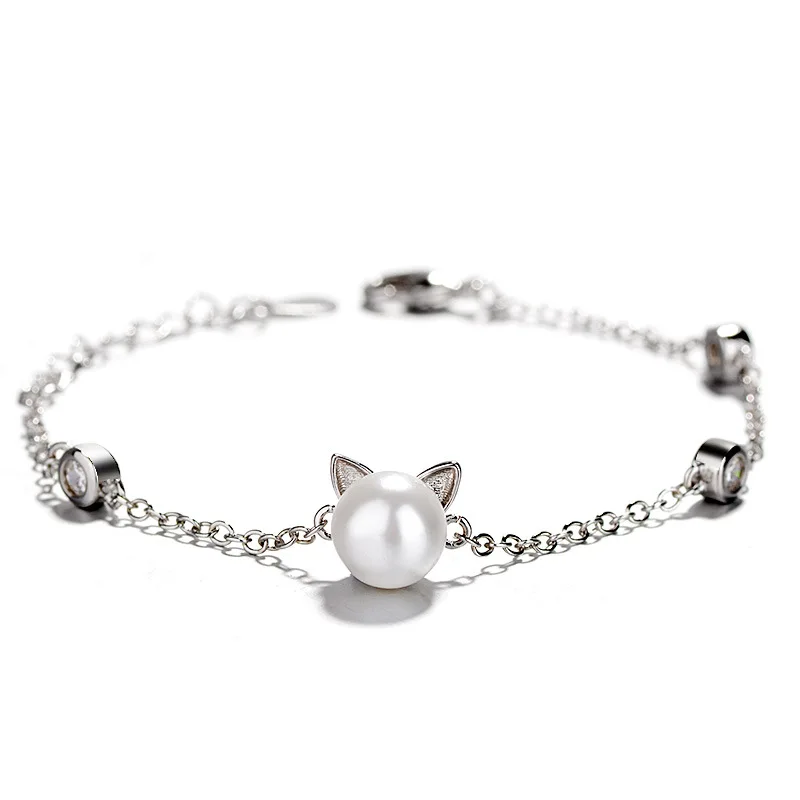 Bracelets &amp Bangles Pulseira Masculina 925 Kitten Sterling Bracelet Lady Jewelry Gift 2018 Direct Selling New Bileklik | Украшения и