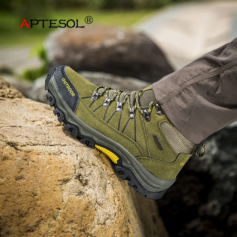 

APTESOL Outdoor Waterproof Hiking Shoes for Man Clorts Men's Shoes Trekking Boots Non-Slip Walking Boot Sneakers Athletic