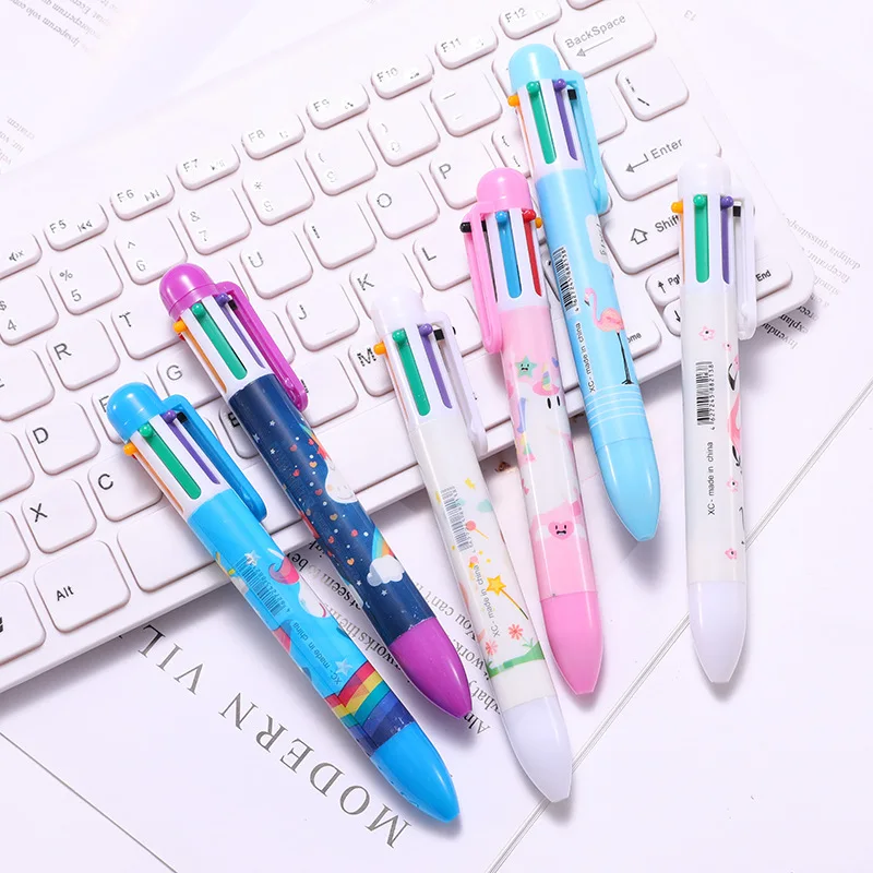 Креативный мультфильм Единорог Фламинго познакомиться с вами 6 цветов пресс Шариковая ручка для школы офисные принадлежности подарок канцелярские принадлежности Papelaria Escolar