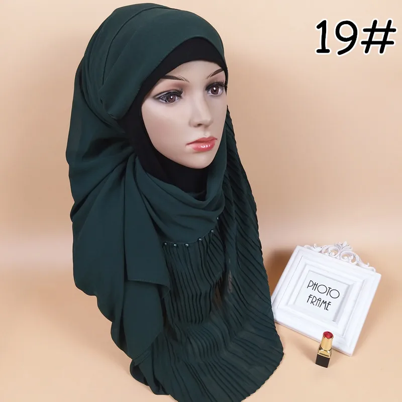 T2 высокое качество лоскутные складки жемчужный пузырь шифон морщин шали Хиджаб драпировка сшивание кашне в мусульманском стиле/шарф 10 шт./партия