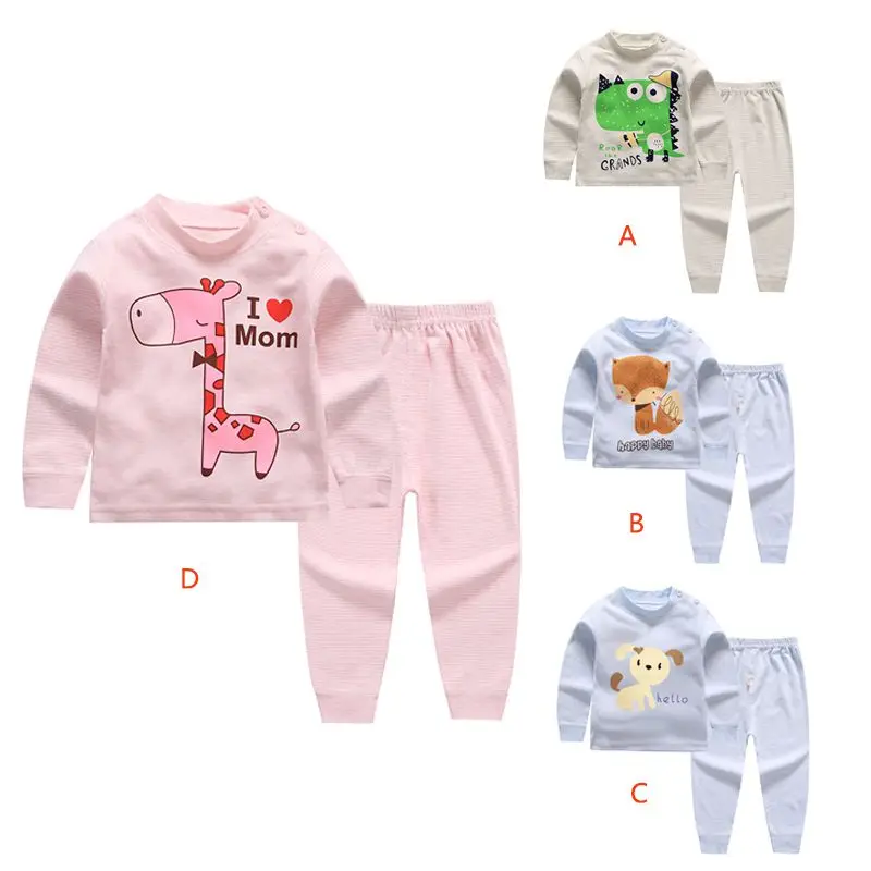 Baby Sleepwear T-shirt+Pants Set New Fashion Boys Girls Clothes Set Cotton Newborn Infant Long Sleeve Costume Outfit Hot