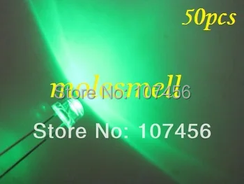 

50pcs/lot free shipping!!! 5mm straw hat green LED(3000mcd) 5mm light-emitting diode 5mm strawhat green led big/wide angle led