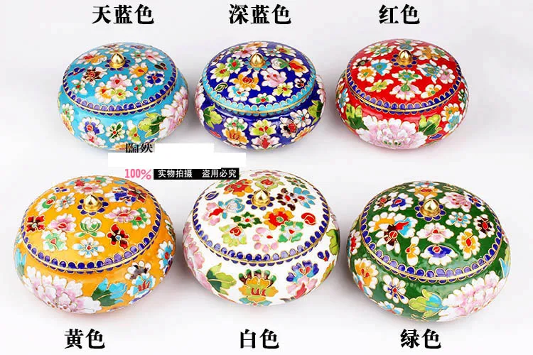 

Chinese Hand Work Cloisonne Enamel Cloisonne filigree craft StorageTank Jewerly Box Gift