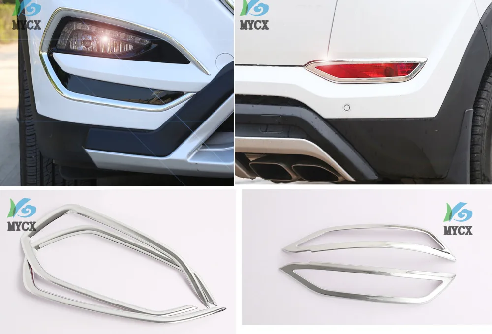 TOT для Hyundai Tucson 2015 2016 2017 2018 ABS Хром Передняя и лампа заднего противотуманного