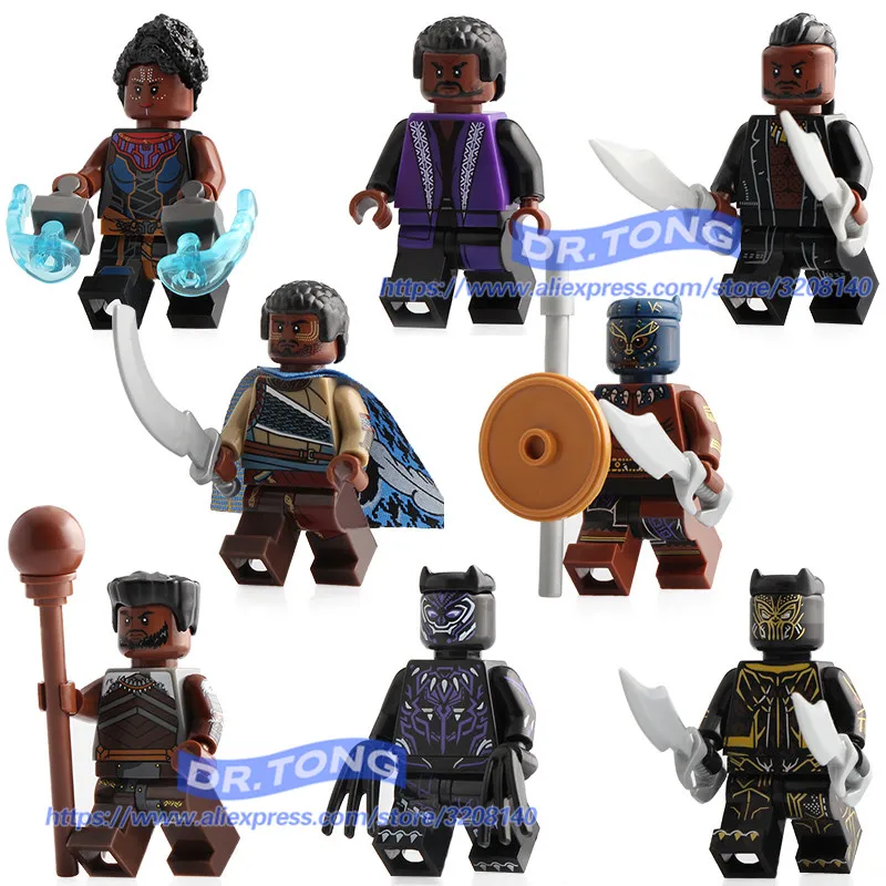 

Single Sale Super Hero Black Panther Figure Marvel M'baku Shuri Erik Killmonger W'kabi Building Blocks Toys Children Gift X0191