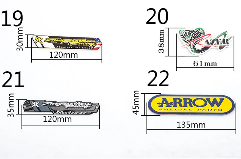 TKOSM 3D алюминиевый термостойкий мотоцикл выхлопной трубы Наклейка для Yoshimura Akrapovic MIVV Leovince два брата стрелка