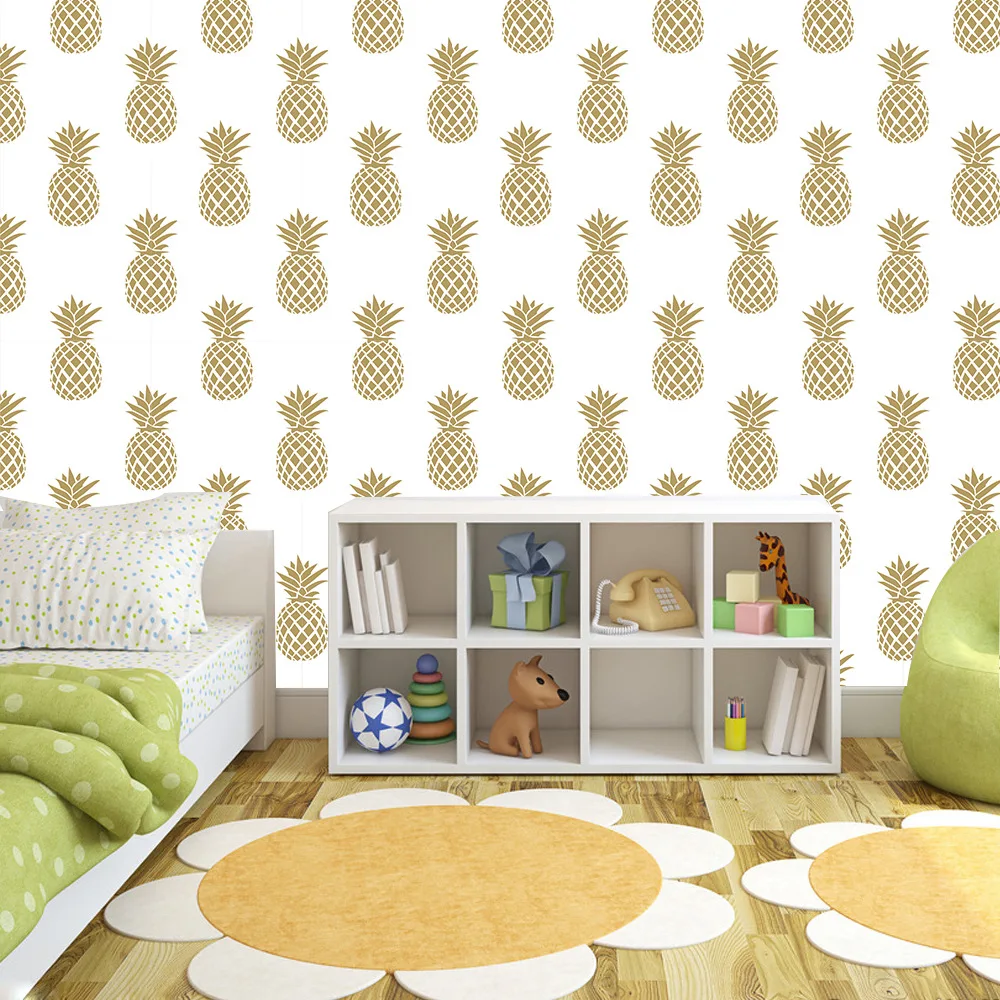 Hot Selling Simple Decoration Gold Pineapple Creative Waterproof Self Adhesive Wallpaper Multifunction Wallsticker Tablecloths Wall Stickers Aliexpress