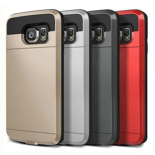 Hybrid Tough Card Storage Armor Phone Case For Samsung Galaxy S8 S9 Plus S6 S7 Edge S4 S5 A3 A5 A7 J3 J5 J7 2016 2017 Cover Capa