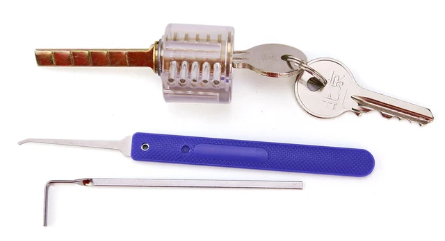 Free Shipping Transparent Pick  Practice  Lock  with Broken Key Removing Tools for Locksmith
