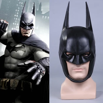 

Movie Batman Arkham Superman Bruce Wayne Cosplay Helmet Halloween Fancy Soft PU Mask Props Adult The Dark Knight 1:1 Vision