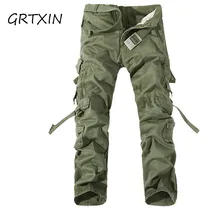 Новые мужские брюки-карго армейские зеленые большие карманы украшения мужские повседневные брюки легкая стирка мужские осенние армейские брюки плюс размер 42