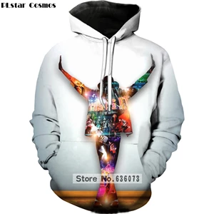 color as the picture PLstar Cosmos Прямая Новые хип хоп Мужские Толстовки Король поп-музыки Майкл Джексон печать 3d пуловер Harajuku спортивная одежда - Цвет: color as the picture