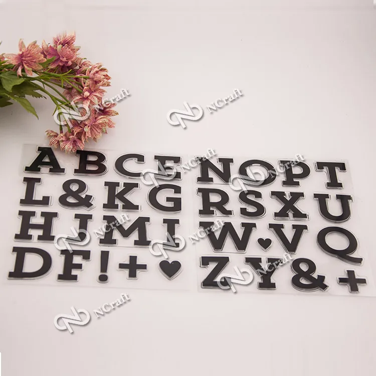 

scrapbook DIY large letter 4cm ACRYLIC VINTAGE clear STAMPS carimbo timbri stempel SCRAPBOOKING clear stamp