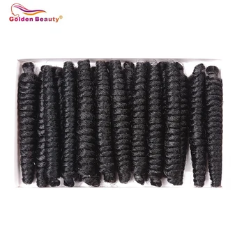 

5-6 Packs Short Synthetic Curly Crochet Hair 4inch 20roots/pack Spring Twsit Crochet Braids Hair Black and Blonde Golden Beauty