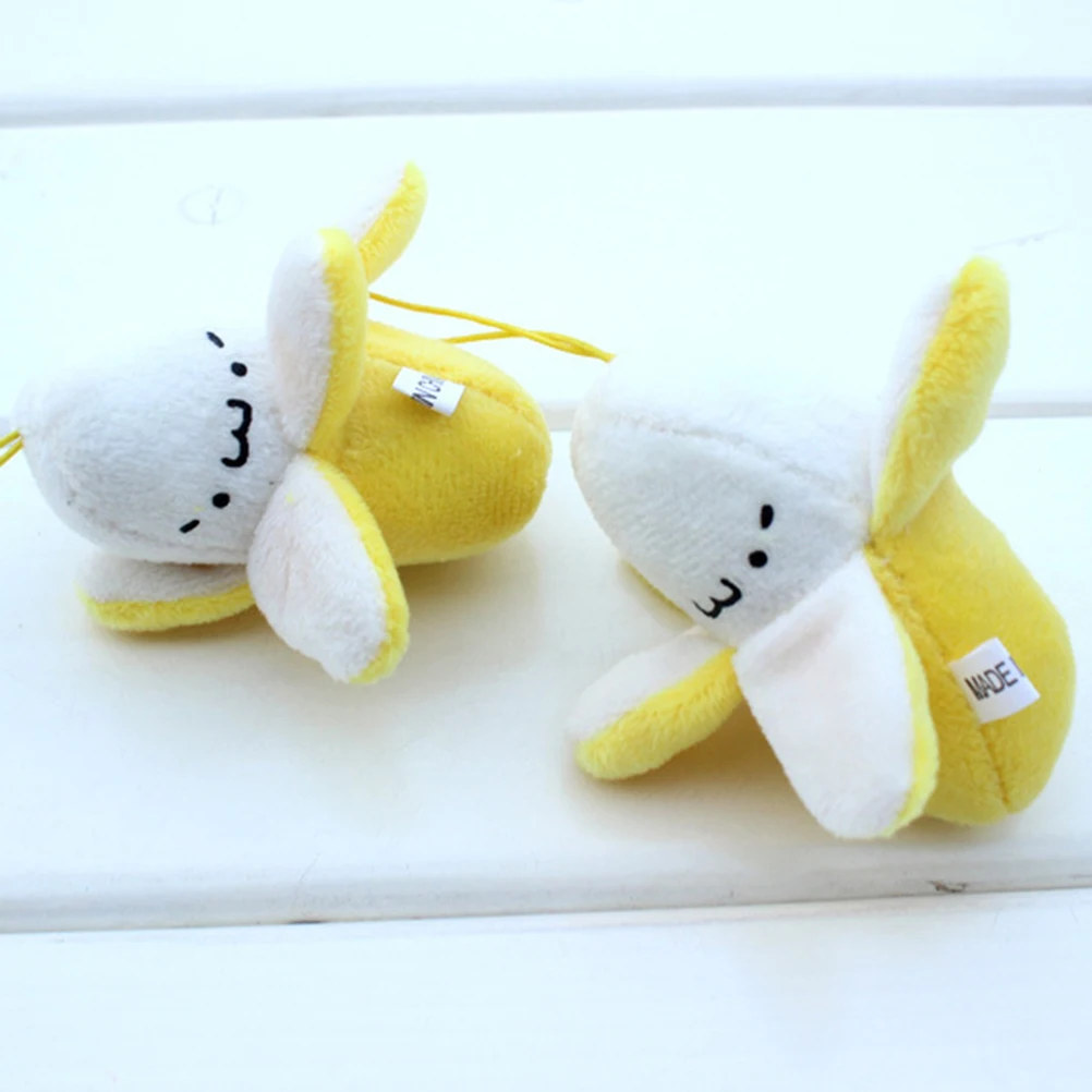 Cute Cell Phone Strap Charm Mobile Phone Skinned banana Plush Doll Phone Strap Pendant Cellphone Decoration Accessories