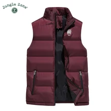 JUNGLE ZONE Новая мужская хлопковая куртка без рукавов зимний теплый жилет мужской повседневный жилет Мужская теплая куртка
