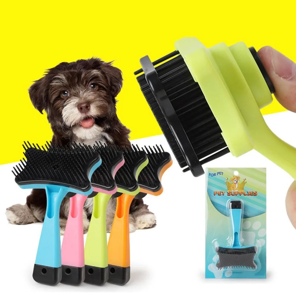 Pet Cleaning Products New Bone Plastic Self Cleaning Pet Comb Durable