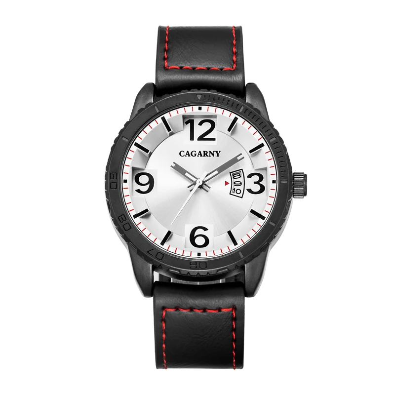 

CAGARNY Brand Analog Quartz Watch Men Waterproof Fashion Casual Sports Watches Man Leather Wristwatches relogio masculino