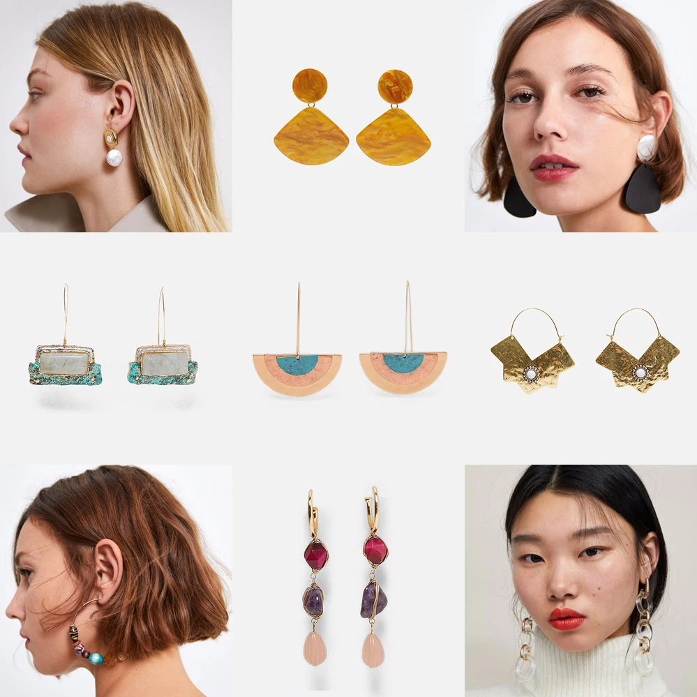

Girlgo 32 Type Za Maxi Geometric Dangle Earrings Women 2019 Fashion Jewelry Bridal Pearl Statement Pendant Earrings Charm Bijoux